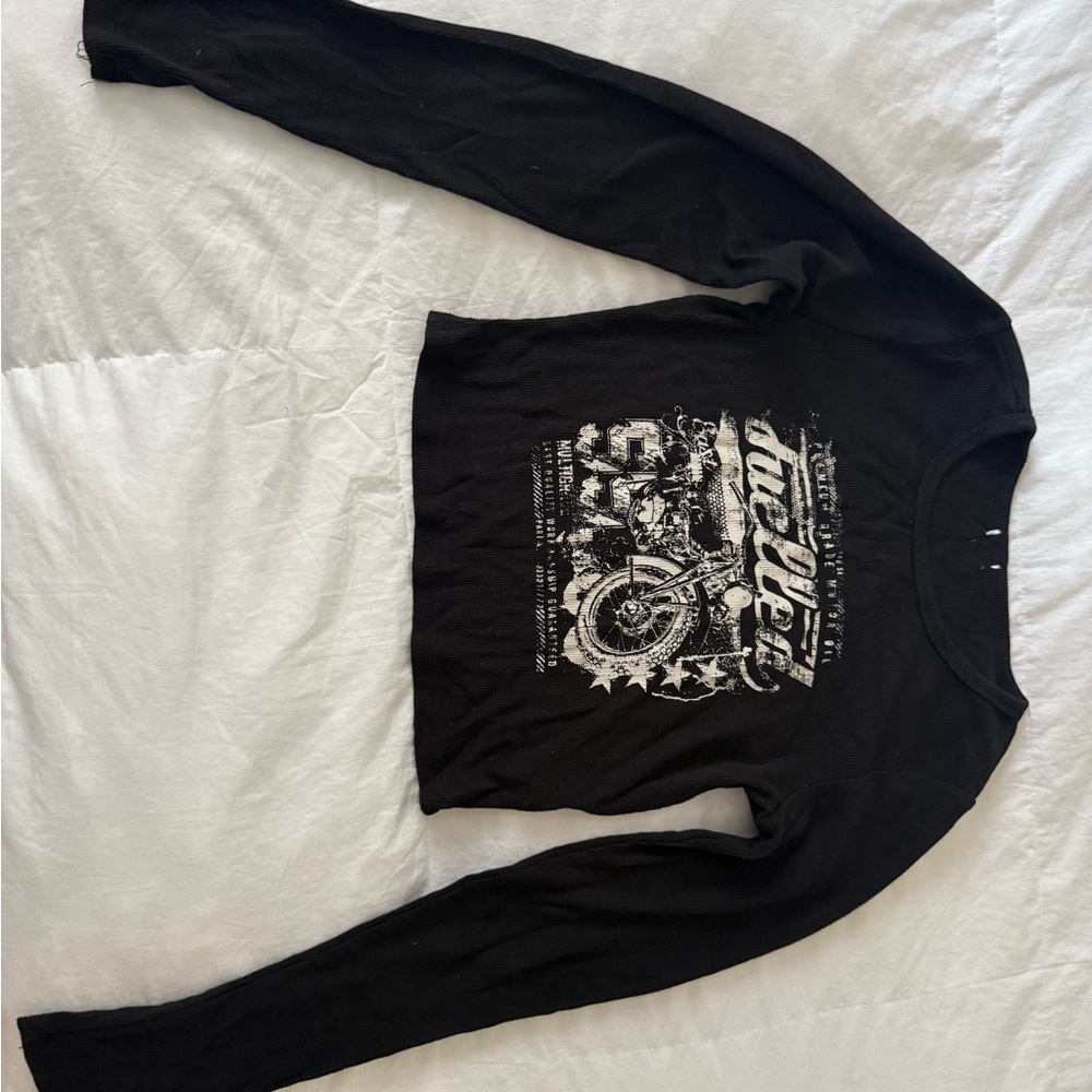 Black Long Sleeve Graphic Tee